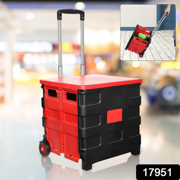 Foldable Shopping Grocery Trolley / Cart Travel Portable Food Basket (1 Pc) - dailyneed.life