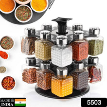 All New Square 16 Bottle Design 360 Degree Revolving Spice Rack Container Condiment, Pieces Set, Square Small Container - dailyneed.life