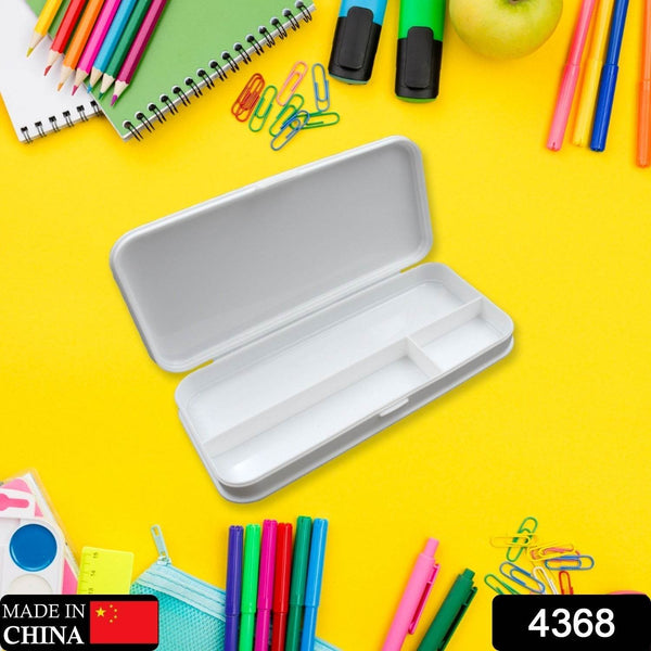 Multipurpose White Compass Pencil Box | 3-Compartment School Case | Ideal Birthday Gift for Kids - dailyneed.life