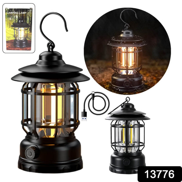 LED Camping Lante Light Retro Style Lighting Battery Type-c Rechargeable (1 Pc) - dailyneed.life