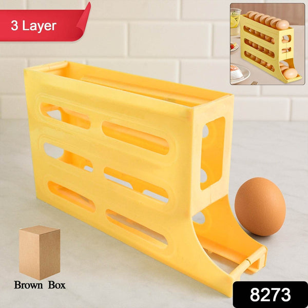 3-Layer Rolling Egg Storage Rack Dispenser (1 Pc) - dailyneed.life