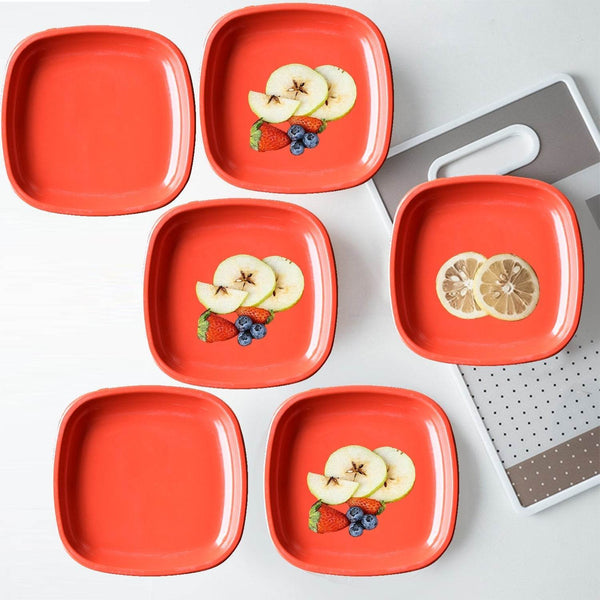 Microwave Safe Quarter Plates Square 6 Pcs, - dailyneed.life