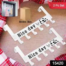 Heavy-Duty Carbon Steel Door Hook Hanger Rack (2 pc / 6 Hook / White) - dailyneed.life