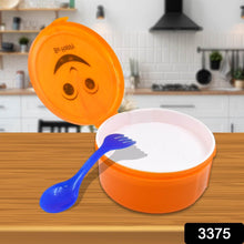 Smily Plastic lunch box, Small Box With 2in1 Spoon pack of 1 - dailyneed.life