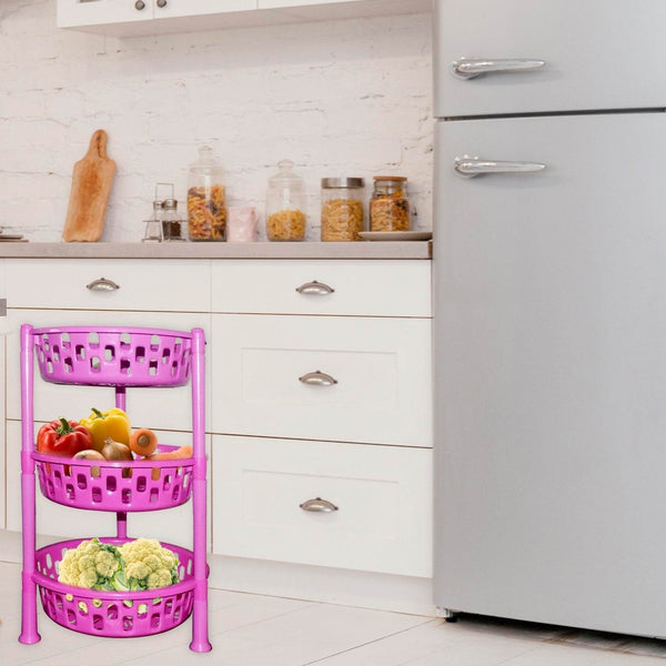 Round Multipurpose Plastic Storage Rack Organiser - dailyneed.life