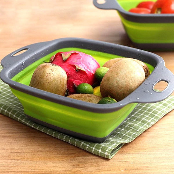 Silicone Square Plastic Folding Collapsible Durable Kitchen Sink Dish Rack - dailyneed.life