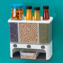 Easy Flow Cereal Dispenser for Kitchen 3 in 1 Push Button Wall Mount Container - dailyneed.life