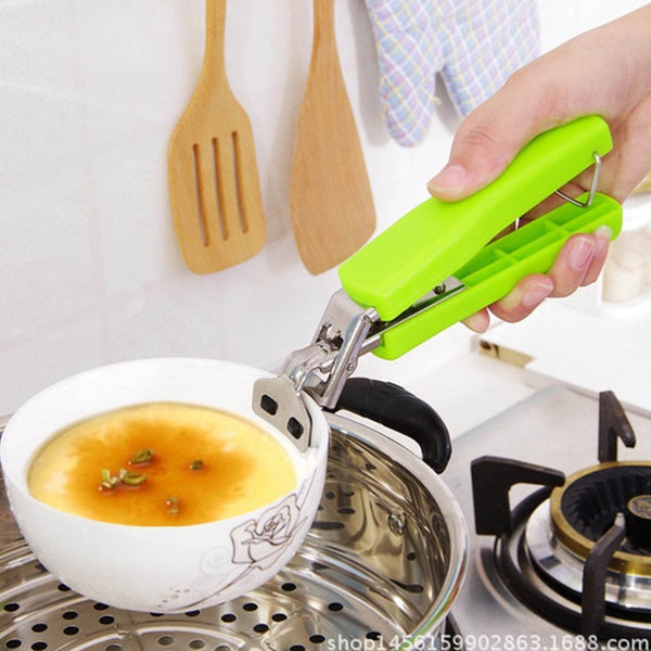 Stainless Steel Home Kitchen Anti-Scald Plate Take Bowl Dish Pot Holder - dailyneed.life