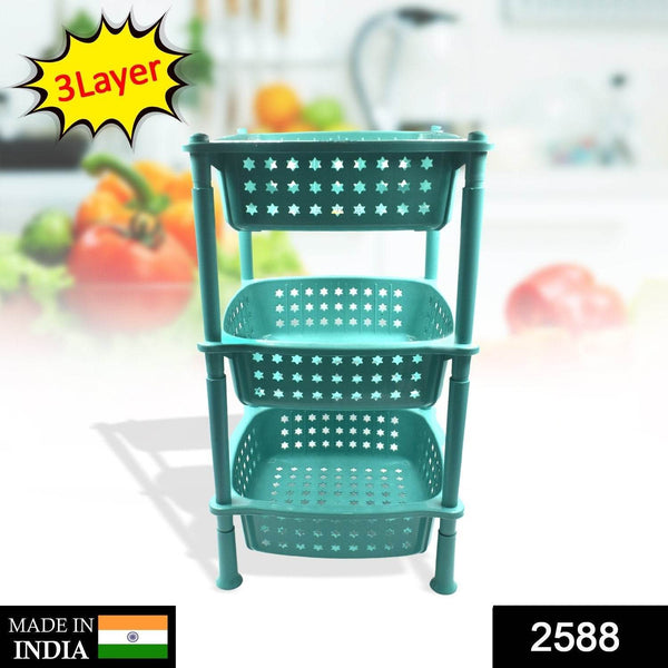 3 layer round Kitchen Trolley Basket ( MOQ :- 6 Pc) - dailyneed.life