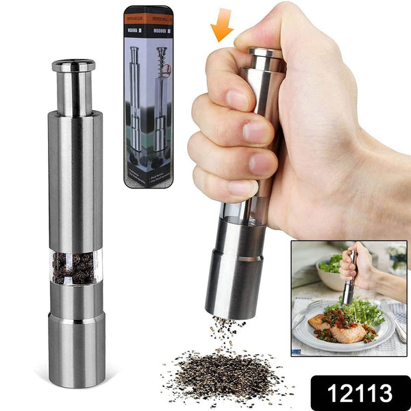 Stainless Steel Thumb Presser Salt and Pepper Grinder (1 Pc) - dailyneed.life