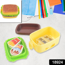 Plastic Burger Shape Small Size Double Hole Sharpener With Eraser (1 Set) - dailyneed.life