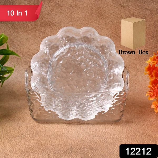 Plastic Household Flower Design Plates Dinner Plates Dish Tray (10 Pcs Set) - dailyneed.life