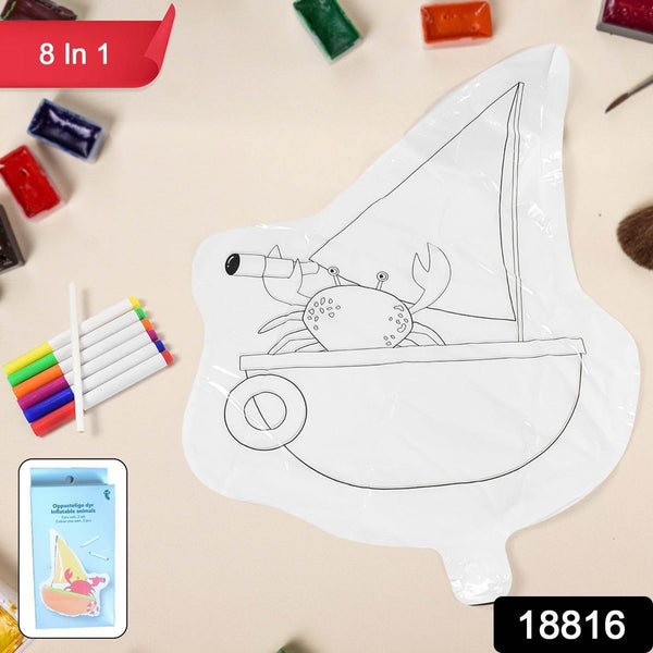 Multicolour colour-your-own inflatable animals With 6pcs Colored Pen Markers (1 Set) - dailyneed.life