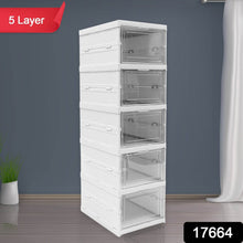 5-Layer Stackable Utility Cart – Foldable Storage Organizer for Clothes & Home (1 Pc) - dailyneed.life