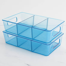 Plastic Refrigerator Organizer Bins, Set Of 2 Stackable Fridge Organizers with Handle, Clear Organizing Food Fruit Vegetables Pantry Storage Bins for Freezer kitchen Cabinet Organization and Storage (2 Pcs Set Mix Color) - dailyneed.life