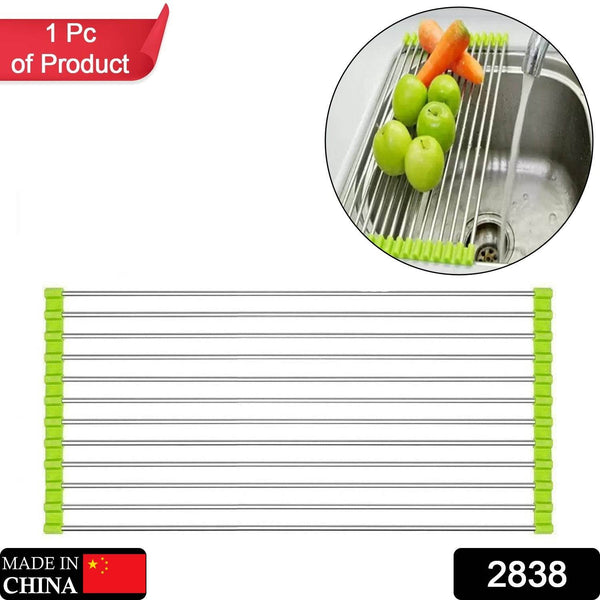 FOLDABLE DRAIN RACK KITCHEN SINK ROLL UP DISH DRYING RACK PORTABLE DISH RACK - dailyneed.life