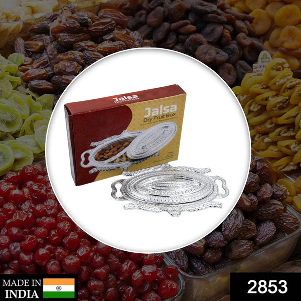 Plastic Peacock Dry Fruit Silver Finish Serving Tray - dailyneed.life