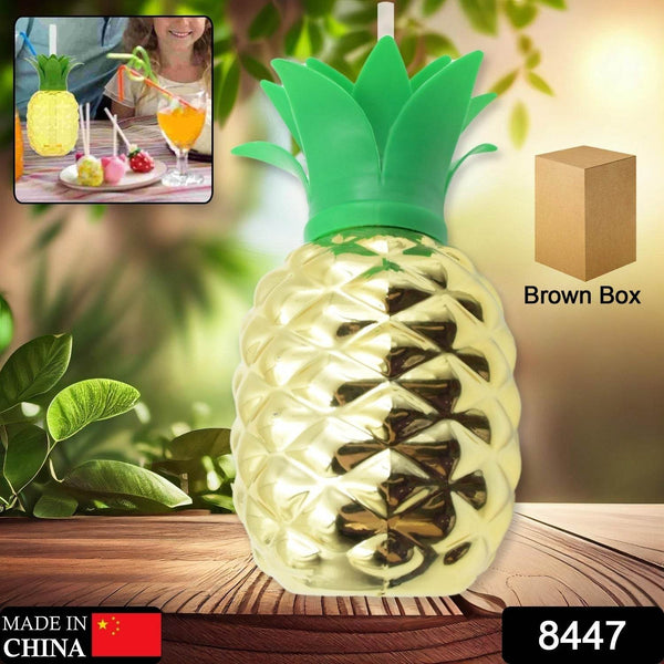 Plastic Pineapple Cups with Straw (1 Pc) - Party Favors, Hawaiian, Beach - dailyneed.life