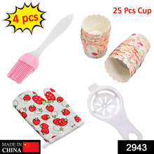 4pc kitchen tools 1pc spatula brush 1pc oven glove 1pc egg yolk separator and paper cup set of 25pcs - dailyneed.life