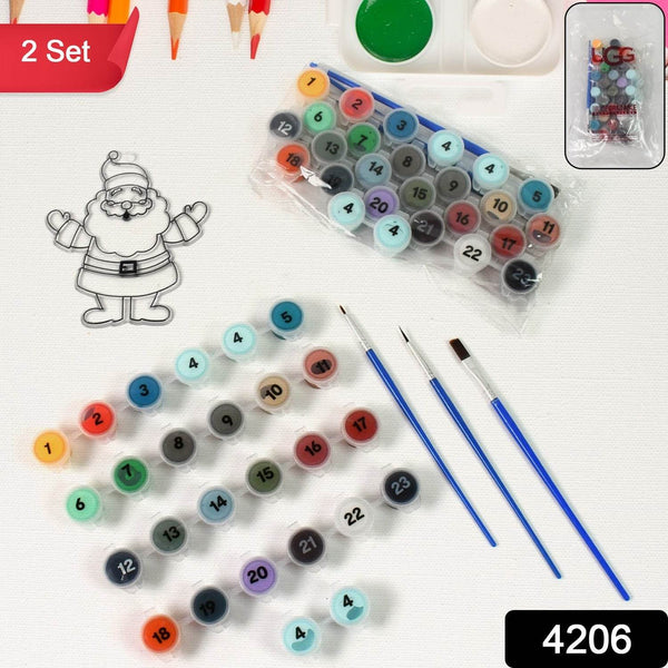 Paint by Number Kits 2 Set 24 Number Color, 6 paint brushes (2 Set) - dailyneed.life