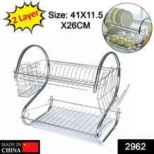 Stainless Steel 2 Layer Kitchen Dish Rack / Plate Cutlery Stand - dailyneed.life