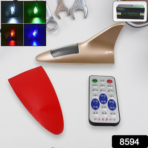 Shark Fin Light With Remote, LED Signal Antenna Solar Shark Fin Car Roof Light Sensor Decoration Flashing Lamps, Solar Powered Radio Signal for Car Lamp Accessories (1 Pc)  - dailyneed.life