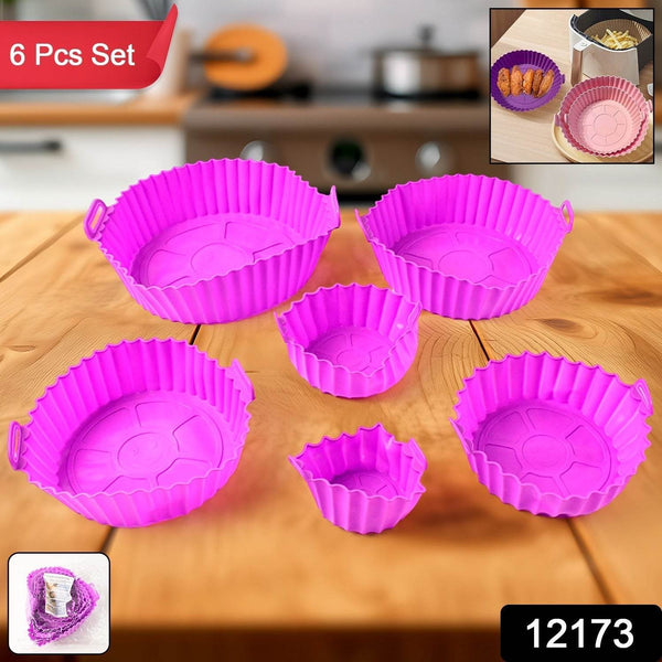 Air Fryer Reusable Silicone Pot with Handles (6 Pc set) - dailyneed.life
