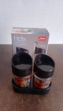 Apex Helix Salt N' Pepper 2-Piece Plastic Jar Set with Stand - dailyneed.life
