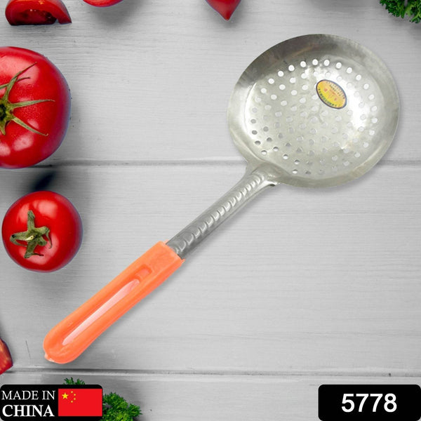 Colander Spoon, Non Slip Hand Polished Thickened Hot Pot Spoon for Kitchen for Restaurant, Stainless Steel Cooking Colander Skimmer Slotted Spoon Kitchen Strainer Ladle with Long Handle for Kitchen Cooking Baking (35 Cm) - dailyneed.life