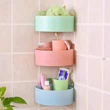 Corner Shelf Bathroom Kitchen Rack Self Adhesive Shower Caddy Plastic Triangle Wall Mount Storage Basket - dailyneed.life