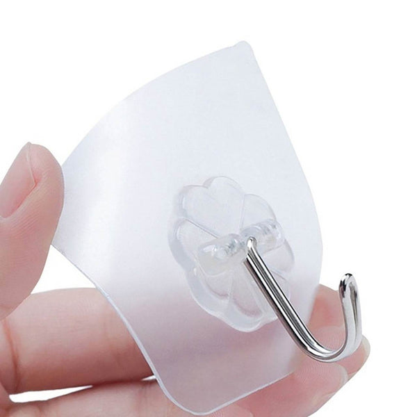 100PC MULTIPURPOSE STRONG SMALL STAINLESS STEEL ADHESIVE WALL HOOKS - dailyneed.life