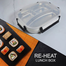 White Transparent Lunch Box for Kids and adults, Stainless Steel Lunch Box with 3 Compartments. - dailyneed.life