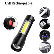 LED USB Rechargeable Mini Flashlight – Ultra-Bright Zoom & COB Side Lantern, Tactical Emergency Light - dailyneed.life