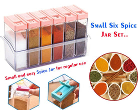 Plastic Spice Jars (6 pcs, 14x22x8cm, Multicolour) - dailyneed.life