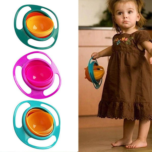 Portable Non Spill Feeding Toddler Gyro Bowl 360 Degree Rotating Dish - dailyneed.life