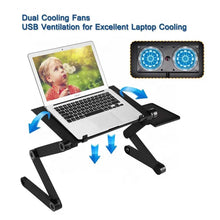Modern Style Portable Adjustable Foldable Laptop Holder Notebook Desks Lap PC Folding Desk Table Vented Stand 2 Built in Cooling Fans - dailyneed.life
