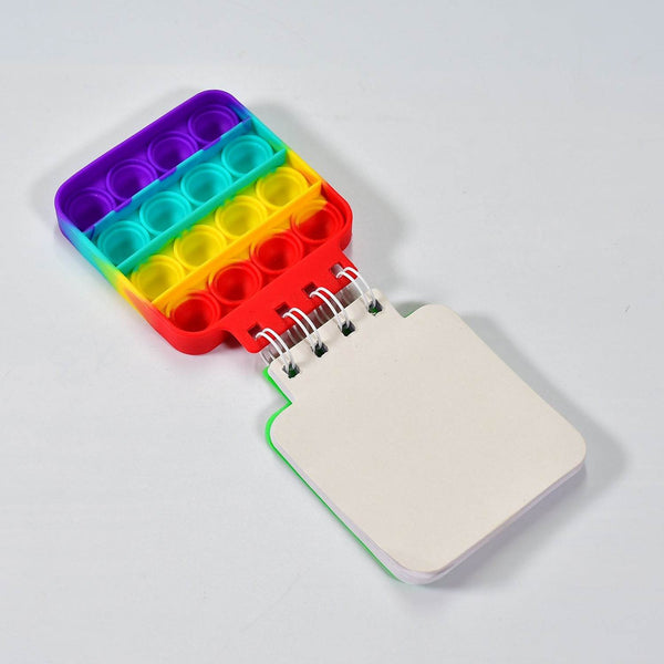 Square it Fidget Spiral Notebook Bubble Push Fidget Silicon Toy Book Stress Relief Anxiety School Stationery Notebook. - dailyneed.life
