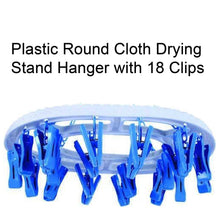 Plastic Round Cloth Drying Stand Hanger with 18 Clips (Multicolour) - dailyneed.life