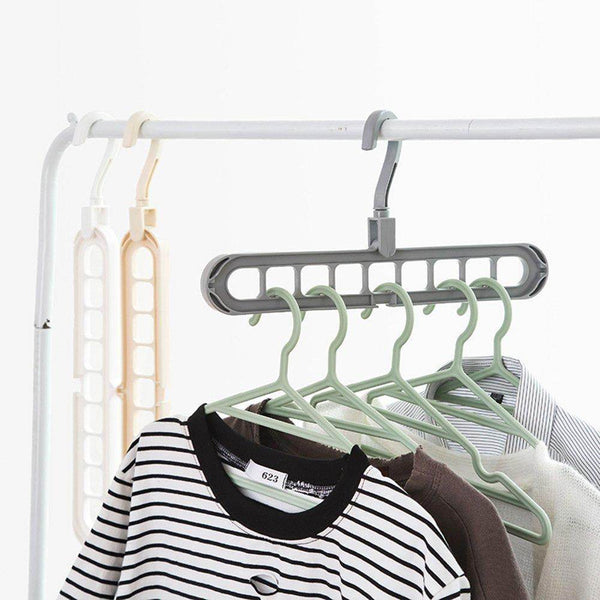 9 Hole Plastic Hanger Hanging hook Indoor Wardrobe Clothes Organization Storage Balcony Windowsill Suit Racks - dailyneed.life