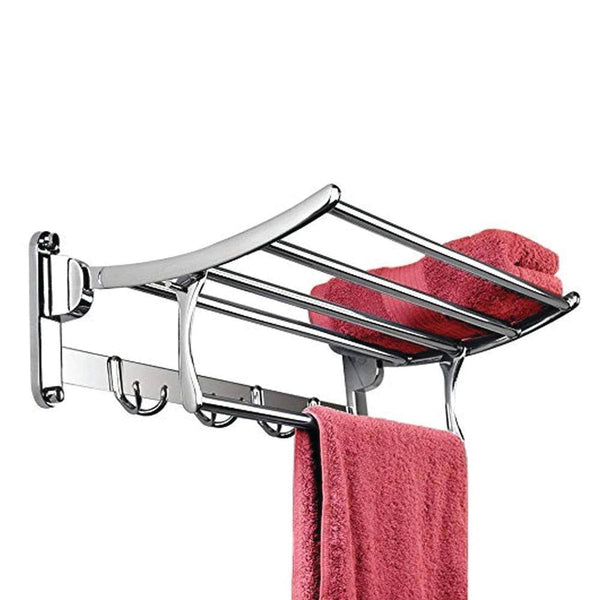 Stainless Steel Folding Towel Rack Cum Towel Bar 18 Inch - dailyneed.life