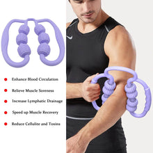 Muscle Massage Roller, 6 Wheels Relieve Soreness Leg Muscle Roller Fitness Roller Muscle Relaxer Massage Roller Ring Clip All Round Massaging Uniform Force Elastic PP Drop Shaped for Home Use (1 Pc) - dailyneed.life