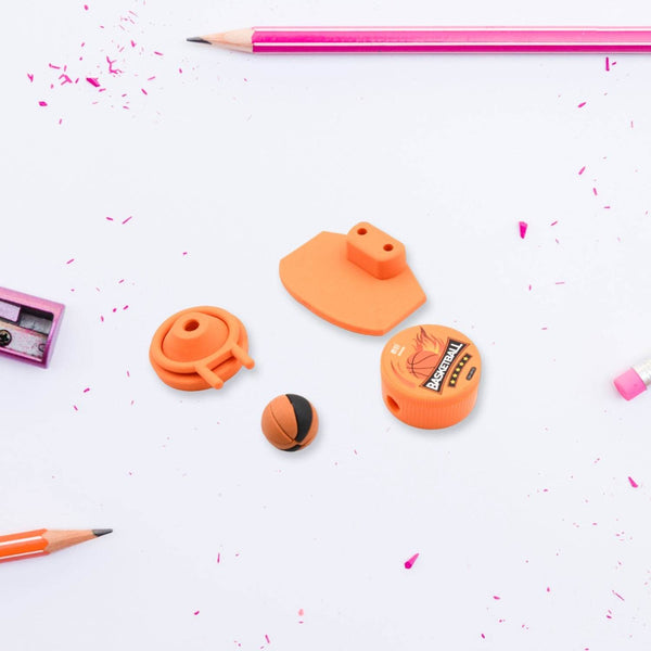 Football & Basketball Stationery Kit – Pencil, Sharpener & Eraser for Kids (Birthday Gift) - dailyneed.life