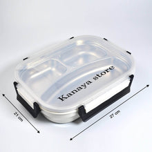 Customize White Transparent Lunch Box for Kids and adults, Stainless Steel Lunch Box with 3 Compartments. - dailyneed.life