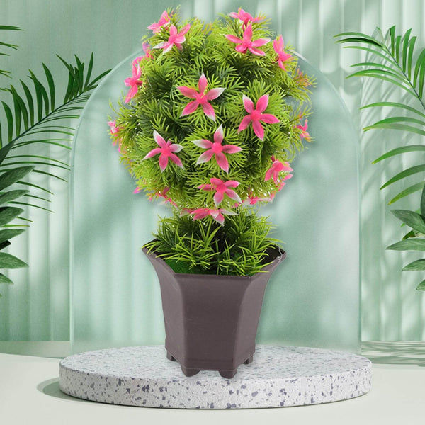 Wild Artificial Flower Plant with Cute Pot – Home Office Tabletop Decor, Indoor Balcony Decoration (1 Pc) - dailyneed.life