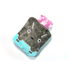 Grey Cat Print Small Hot Water Bag with Cover for Pain Relief - dailyneed.life