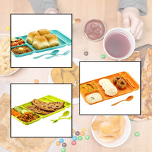 4-Compartment Plastic Dish Set with Spoon & Fork – Versatile Dinner & Pav Bhaji Plate - dailyneed.life