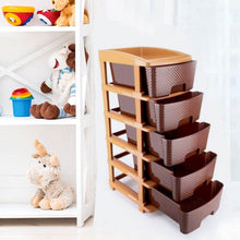 5tier Plastic Modular Drawer System For Multiple Use (Brown colour) - dailyneed.life