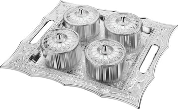 Dry Fruit Air Tight Bowls Tray with Lids 4 Section Snacks Mukhvas Dani - dailyneed.life