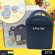 6In1 Tiffin Box-Lunch Box | 3 Stainless Steel Containers | Plastic lid Box | Spoon & Fork /Plastic Bottle | Insulated Fabric Bag | Leak Proof | Microwave Safe for Office, College and School for Men, Women (6 pcs) - dailyneed.life