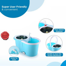 Plastic Spinner Bucket Mop 360 Degree Self Spin Wringing with 2 Absorbers for Home and Office Floor Cleaning Mops Set - dailyneed.life